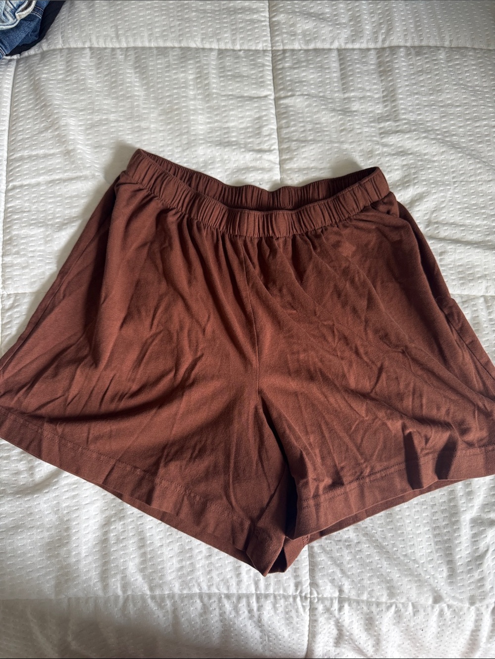 Aerie Women's Relaxed Elastic-Waist Brown Shorts